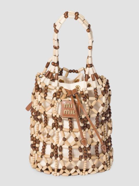 Miu Miu Women's Mesh Bucket Bag - Beige Khaki