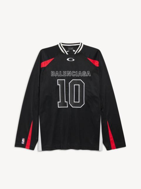 BALENCIAGA Men's Balenciaga | Nba Collaboration Oversized Long Sleeve T-shirt in Black/multicolor