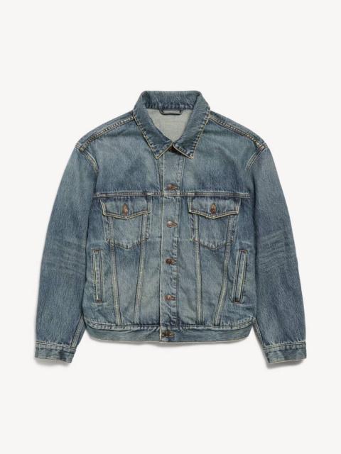 BALENCIAGA Women's Kick Denim Jacket in Dirty Vintage Blue