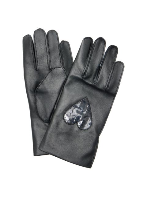 Acne Studios Alove Pearl-Embellished Leather Gloves black