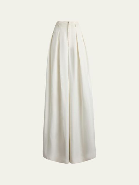 Ralph Lauren Greer Cady Pleated Wide-Leg Pants