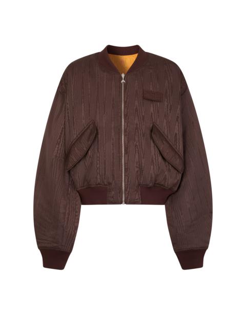 Regenerated Reversible Moire Bomber Jacket