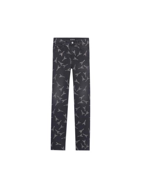 BALENCIAGA Balenciaga Eiffel Tower Print Slim Jeans 'Black'