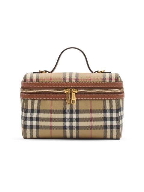 Burberry Women's Heritage Check Vanity Bag - Vintage Check And Briar Brown