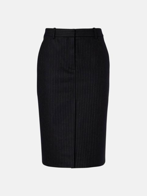 NINA RICCI Pinstriped wool-blend pencil skirt