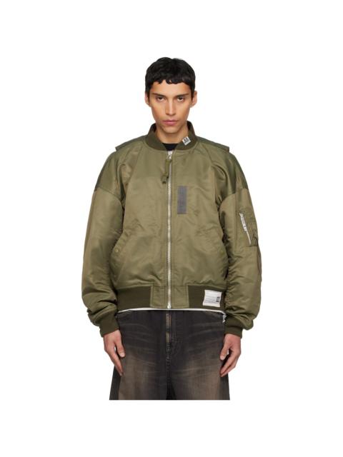 Khaki Vest Combined Flight Bomber Jacket