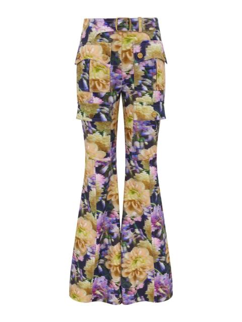 Zimmermann LUNA PRINTED DRILL FLARE PANT