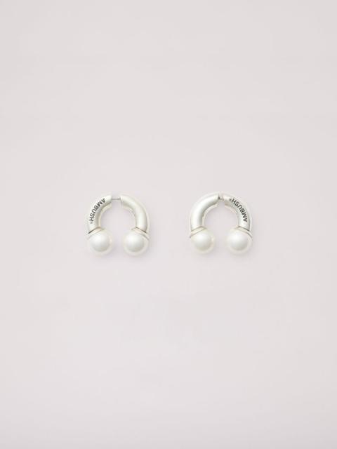 Pearl Barbell Earrings