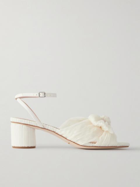 LOEFFLER RANDALL Dahlia Bow-embellished Plissé-organza Sandals