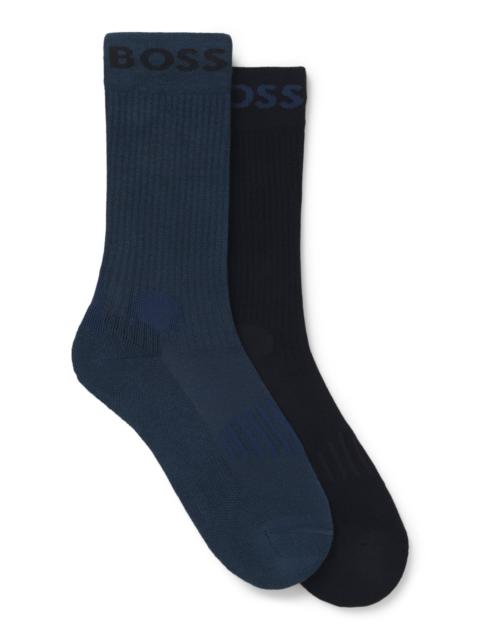 BOSS TWO-PACK OF QUARTER-LENGTH SOCKS IN STRETCH FABRIC