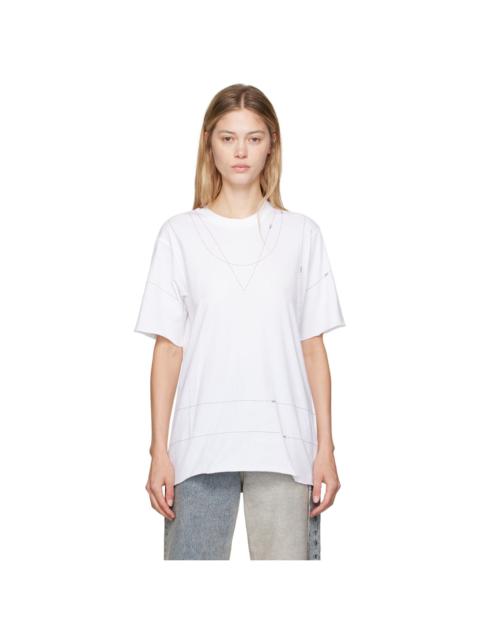 MM6 Maison Margiela White Stitch Line T-Shirt