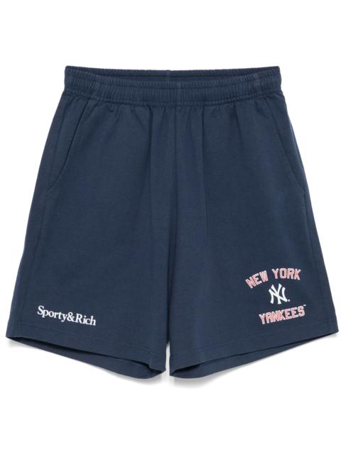 Sporty & Rich X 47 X New York Yankees Logo-print Track Shorts