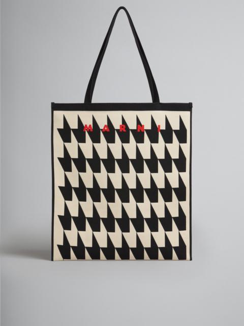 Marni HOUNDSTOOTH JACQUARD TOTE BAG