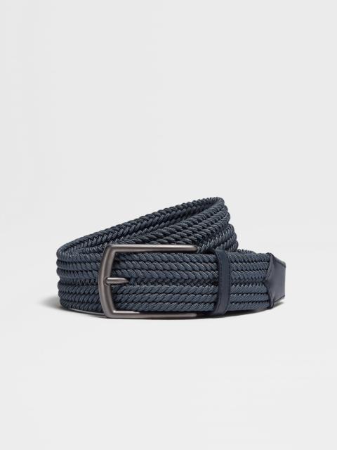 ZEGNA BLUE RAYON BELT