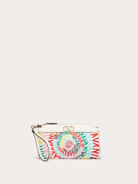 Valentino VALENTINO GARAVANI ESCAPE CANVAS CLUTCH BAG WITH VALENTINO GARAVANI LOOP PRINT