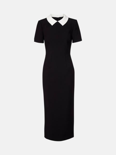 ROLAND MOURET Satin crêpe midi dress