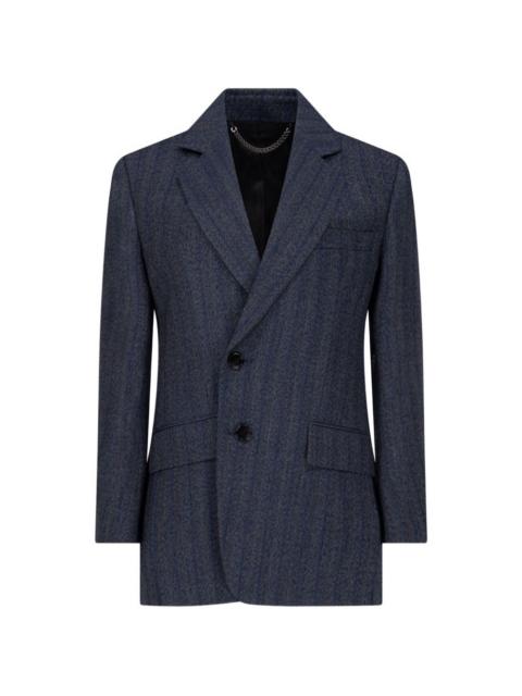 Victoria Beckham split-collar pinstriped blazer
