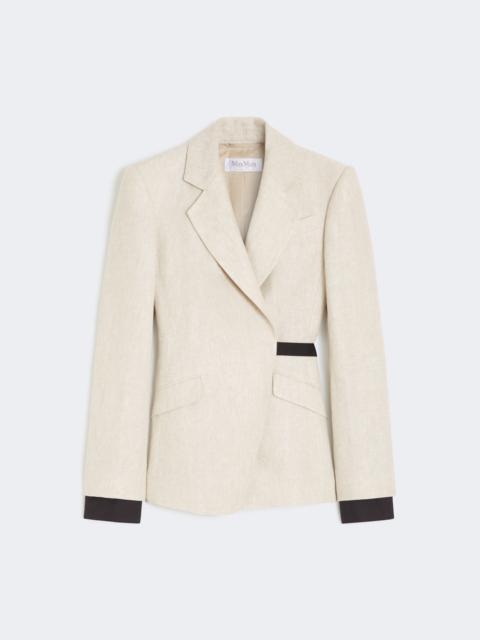 Max Mara Double-breasted blazer in linen drill - SAND