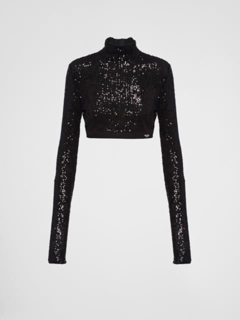Prada Sequined stretch top