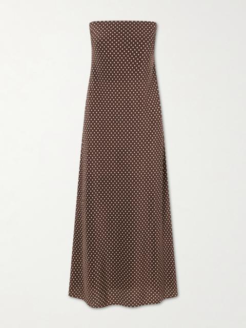 MATTEAU Bias Polka-dot Silk-crepe De Chine Midi Dress