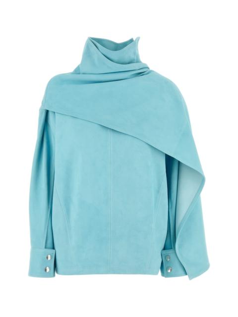 Bottega Veneta Light Blue Leather Blouse