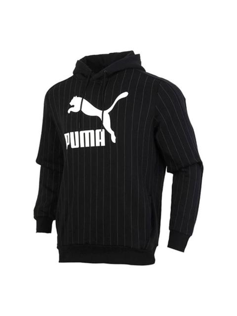 PUMA PUMA Pinstripe Aop Pullover Hoodie 'Black' 530179-01
