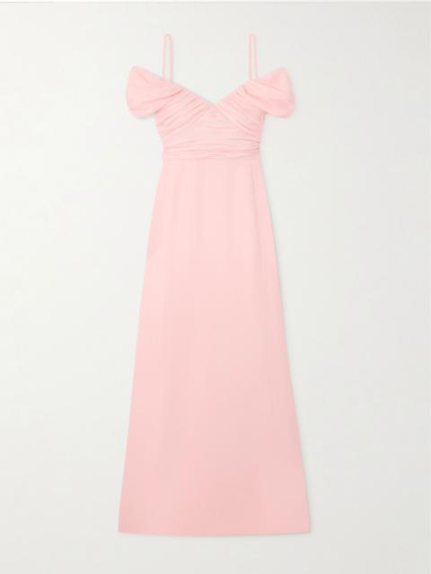 GIAMBATTISTA VALLI Cold-shoulder gathered crepe gown Blush