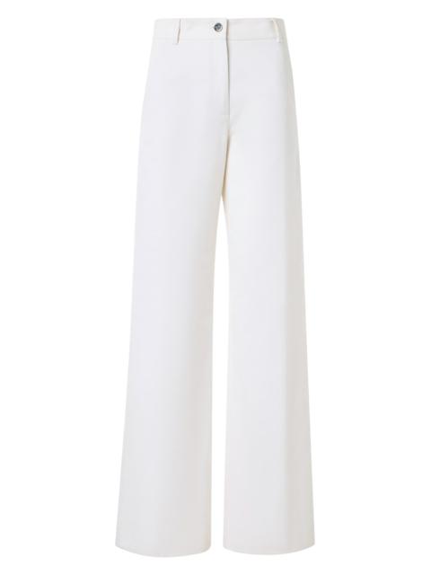 AKRIS Women's Finnian Stretch Cotton High-Rise Wide-Leg Pants - Ecru