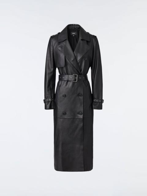 GAEL-Z Leather trench coat with belt