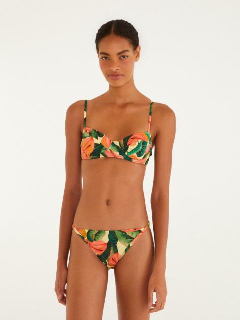 FARM RIO Golden Yellow Anthurium Basic Bikini Bottom