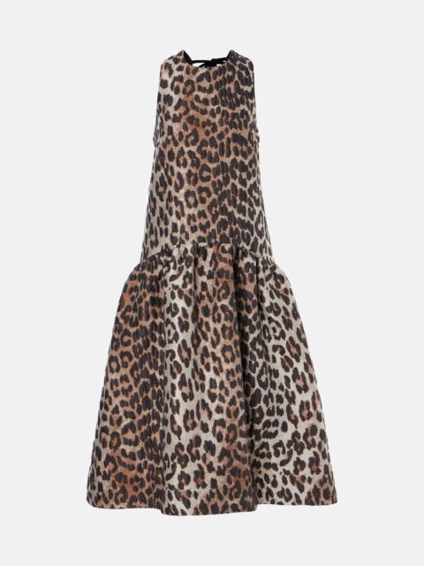 Leopard-print midi dress