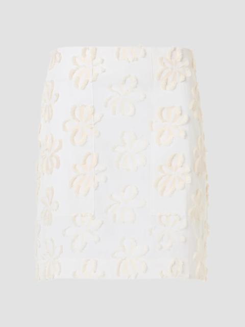 AKRIS Women's Floral Appliqué Poplin Miniskirt - Cream Ivory