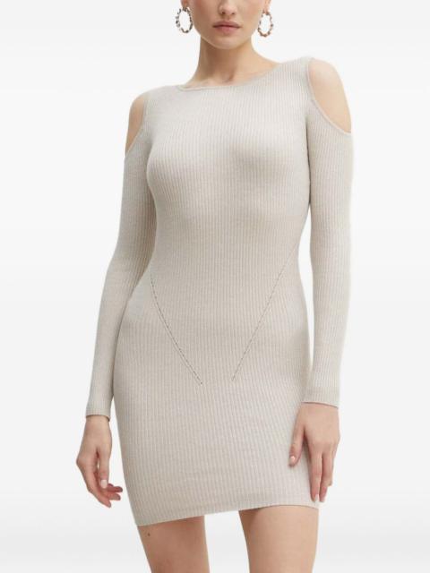 GUESS USA cold-shoulder ribbed mini dress