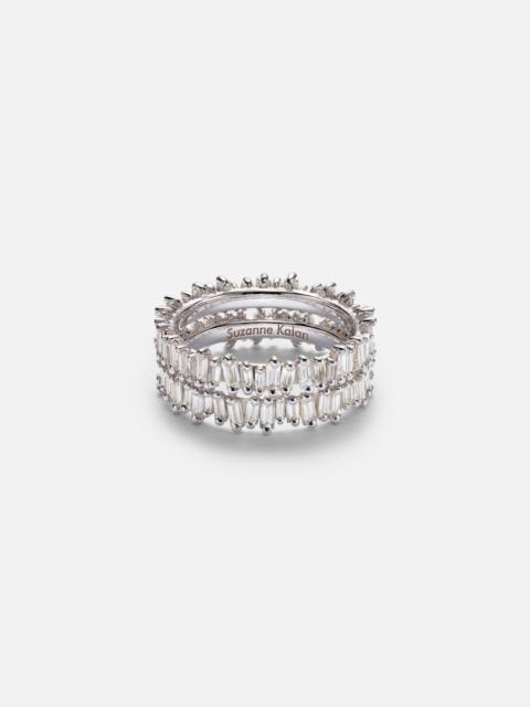 SUZANNE KALAN Midi 18kt white gold tech ring jackets with diamonds