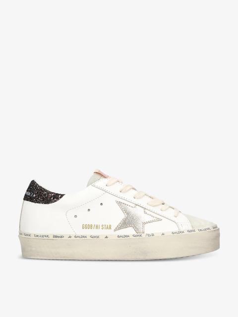 Hi Star 11271 glitter-embellished leather low-top trainers