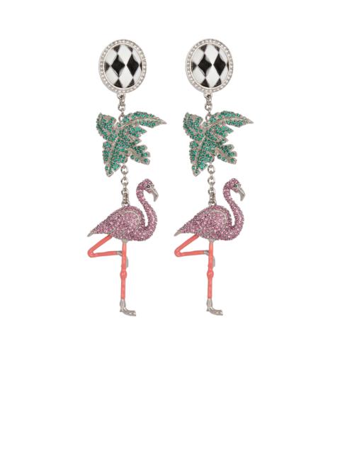 Balmain Flamingo pendant earrings
