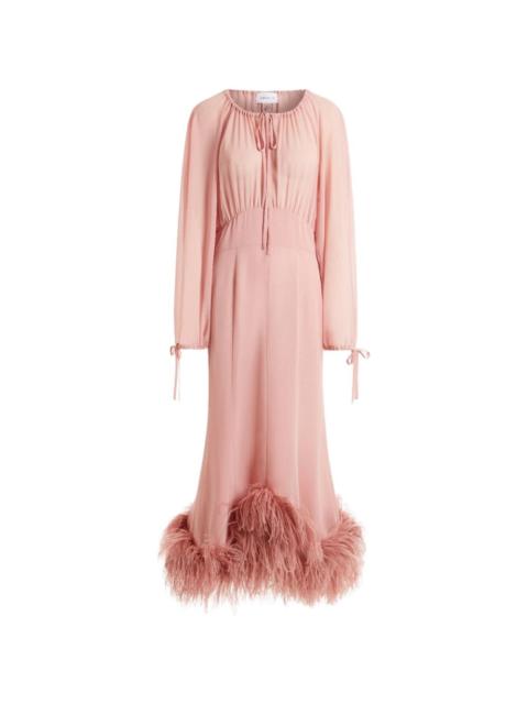 16ARLINGTON Davis tie-neck feather dress