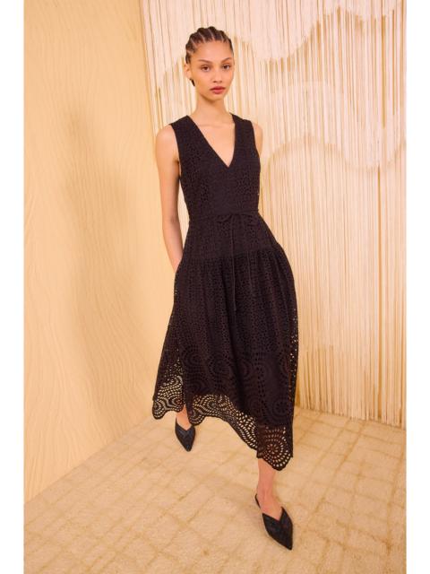 ULLA JOHNSON Etna Sleeveless Drop Waist Midi Dress