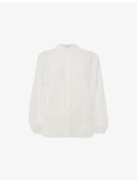 WHISTLES Relaxed-Fit Textured Woven Shirt
