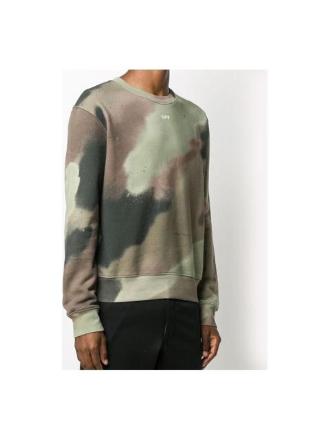 Off-White FW20 Arrows Logo Printing Pullover Men Camo/Green OMBA025E20FLE0086001