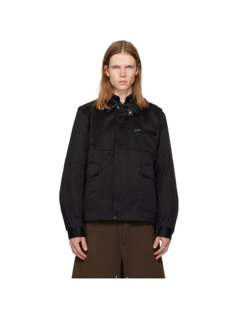 sacai Black Cotton Chino Blouson Jacket