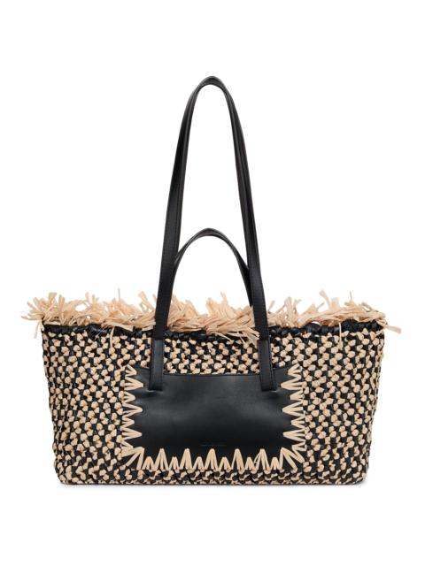 ULLA JOHNSON Women's Lali Small Raffia Tote Bag - Noir Natural