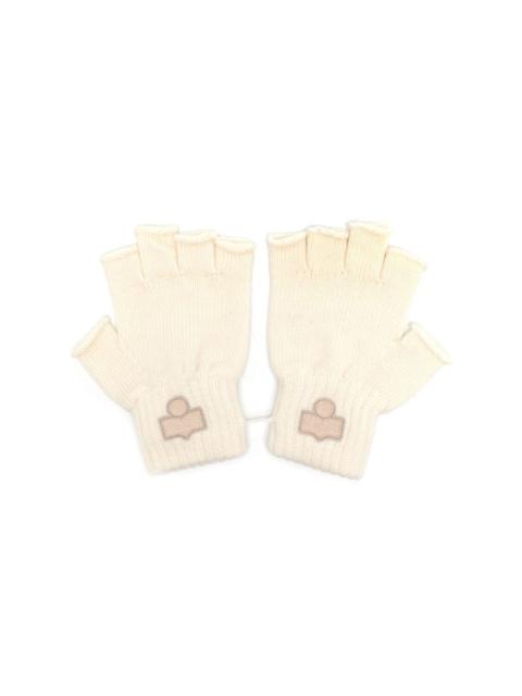Isabel Marant Blaise logo-appliquÃ© fingerless gloves
