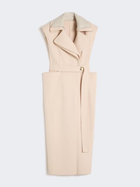 Sportmax Sleeveless pure double wool coat - powder