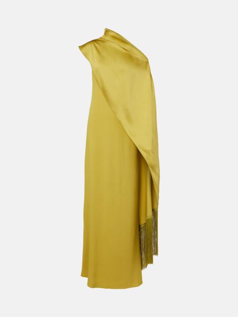 Taller Marmo Berenson one-shoulder crêpe cady gown