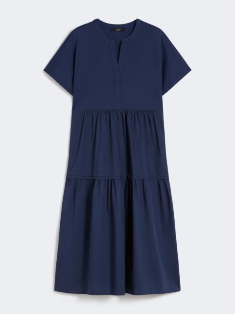 WEEKEND Max Mara Cotton jersey flounce dress - NAVY