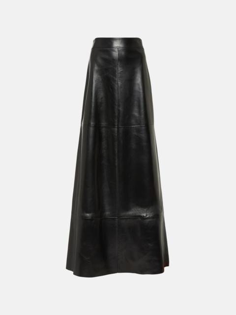 SAINT LAURENT Leather maxi skirt