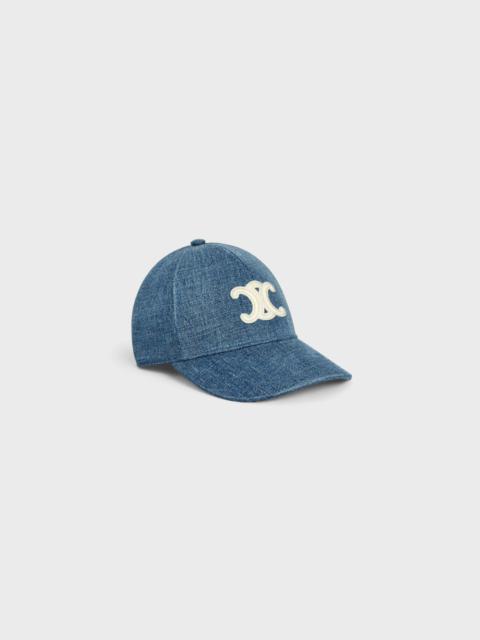 CELINE TRIOMPHE BASEBALL CAP IN DENIM UNION WASH