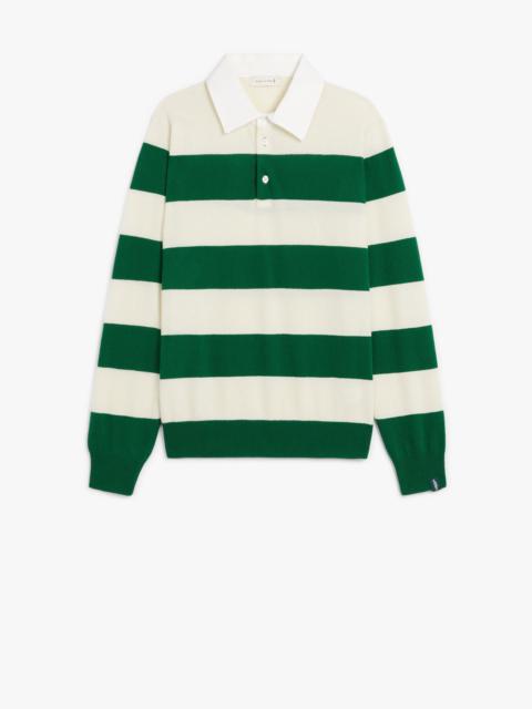 GREEN WOOL KNITTED RUGBY SHIRT | GKM-202