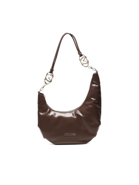 Moschino logo-plaque crescent shoulder bag